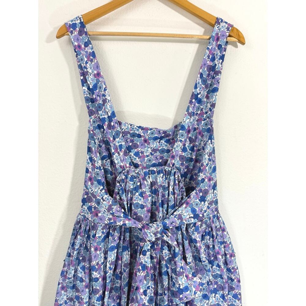 NWT J.Crew Liberty Arrow Floral Apron Dress 16 Hampton Purple Square Neck Midi - Picture 8 of 11